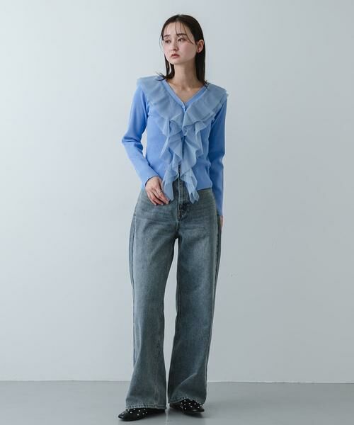 SENSE OF PLACE by URBAN RESEARCH / センスオブプレイス バイ アーバンリサーチ カーディガン・ボレロ | 『洗濯可』チュールフリルニットカーディガン | 詳細3