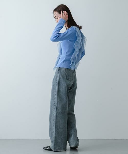 SENSE OF PLACE by URBAN RESEARCH / センスオブプレイス バイ アーバンリサーチ カーディガン・ボレロ | 『洗濯可』チュールフリルニットカーディガン | 詳細4