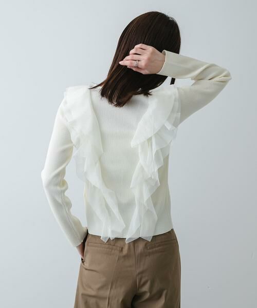 SENSE OF PLACE by URBAN RESEARCH / センスオブプレイス バイ アーバンリサーチ カーディガン・ボレロ | 『洗濯可』チュールフリルニットカーディガン | 詳細13