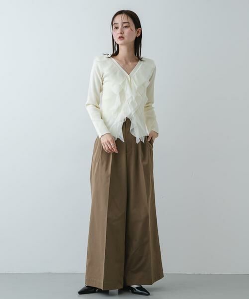 SENSE OF PLACE by URBAN RESEARCH / センスオブプレイス バイ アーバンリサーチ カーディガン・ボレロ | 『洗濯可』チュールフリルニットカーディガン | 詳細14