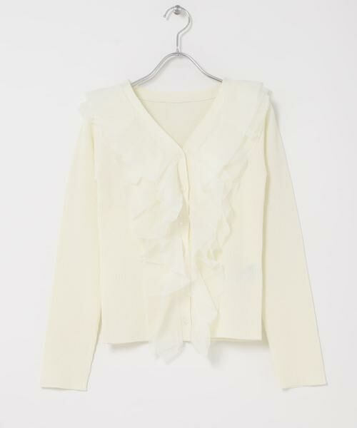 SENSE OF PLACE by URBAN RESEARCH / センスオブプレイス バイ アーバンリサーチ カーディガン・ボレロ | 『洗濯可』チュールフリルニットカーディガン | 詳細15