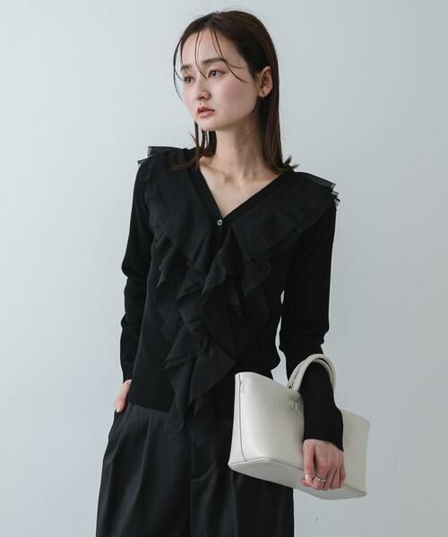 SENSE OF PLACE by URBAN RESEARCH / センスオブプレイス バイ アーバンリサーチ カーディガン・ボレロ | 『洗濯可』チュールフリルニットカーディガン | 詳細17