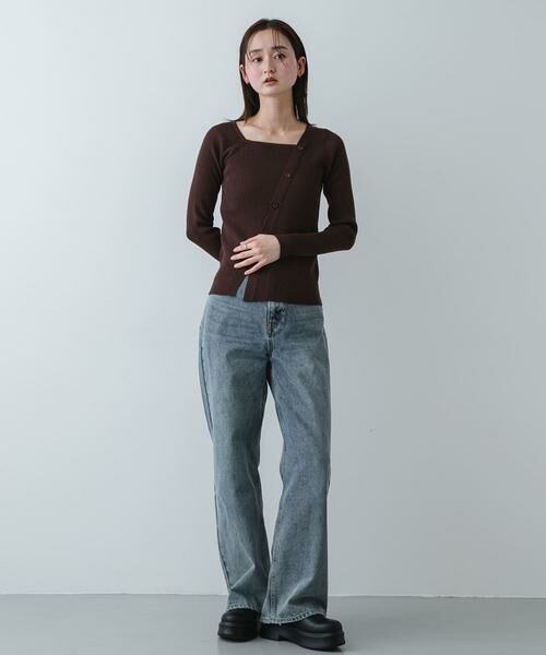 SENSE OF PLACE by URBAN RESEARCH / センスオブプレイス バイ アーバンリサーチ ニット・セーター | 『洗濯可』アシメデザインリブセーター | 詳細10