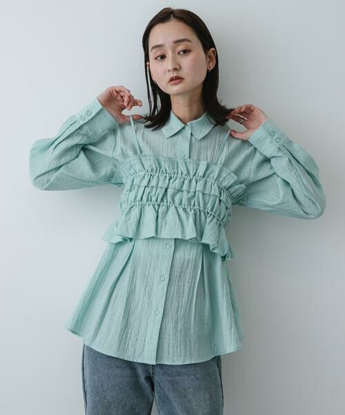 SENSE OF PLACE by URBAN RESEARCH / センスオブプレイス バイ アーバンリサーチ Tシャツ | シャーリングビスチェセットシャツ | 詳細1