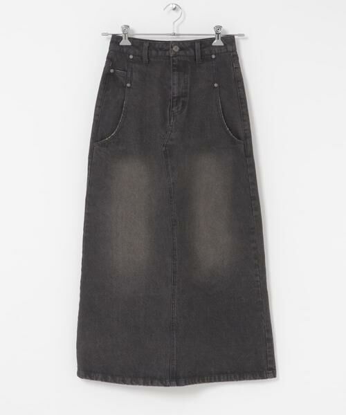 SENSE OF PLACE by URBAN RESEARCH / センスオブプレイス バイ アーバンリサーチ スカート | セミフレアデニムスカート（ブラック）