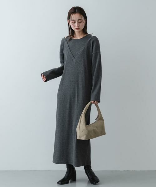 SENSE OF PLACE by URBAN RESEARCH / センスオブプレイス バイ アーバンリサーチ ワンピース | レイヤードネックリブワンピース | 詳細4