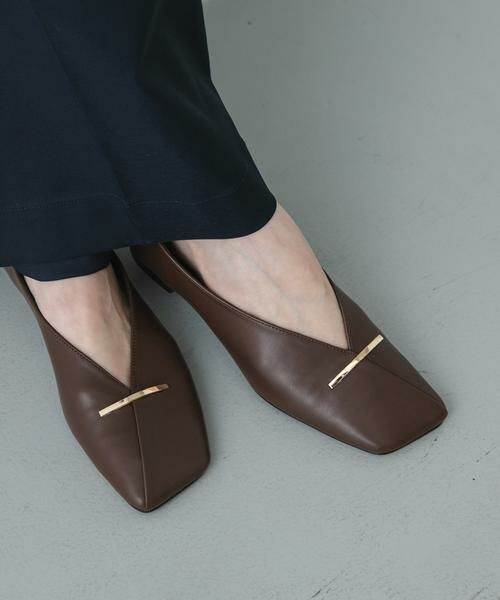 SENSE OF PLACE by URBAN RESEARCH / センスオブプレイス バイ アーバンリサーチ シューズ | 『抗菌』スクエアカットフラットシューズ（ブラウン）