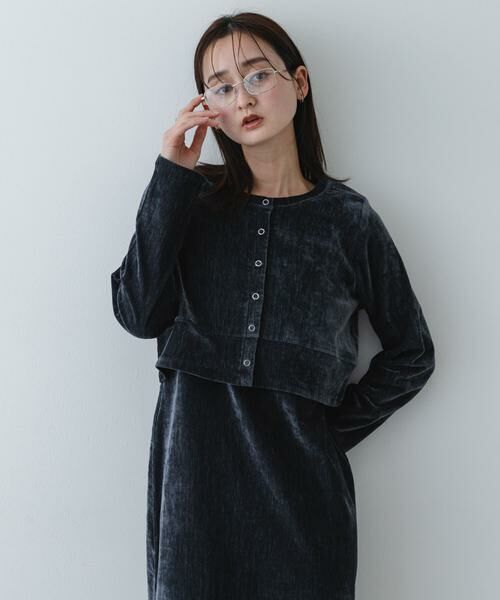 SENSE OF PLACE by URBAN RESEARCH / センスオブプレイス バイ アーバンリサーチ ワンピース | 2Pベロアアンサンブルワンピース | 詳細1