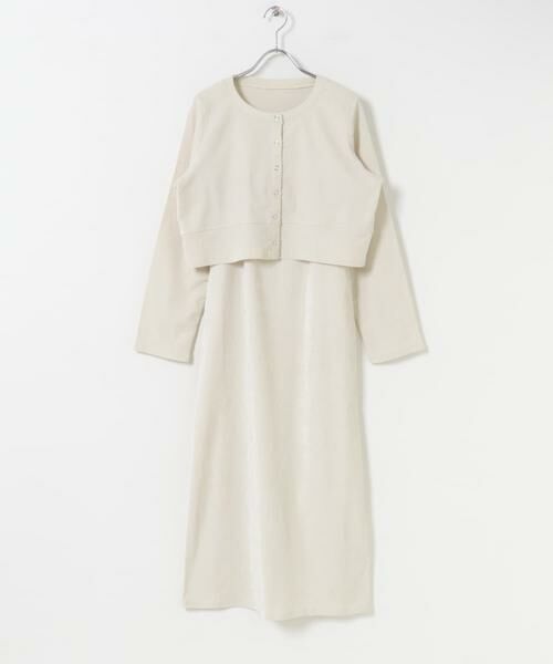 SENSE OF PLACE by URBAN RESEARCH / センスオブプレイス バイ アーバンリサーチ ワンピース | 2Pベロアアンサンブルワンピース（アイボリー）