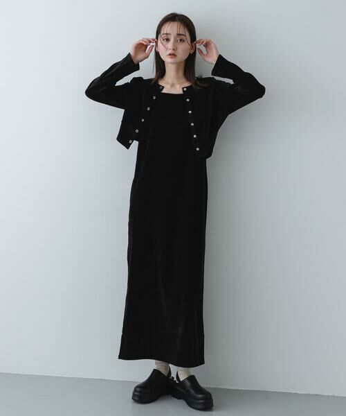 SENSE OF PLACE by URBAN RESEARCH / センスオブプレイス バイ アーバンリサーチ ワンピース | 2Pベロアアンサンブルワンピース | 詳細15