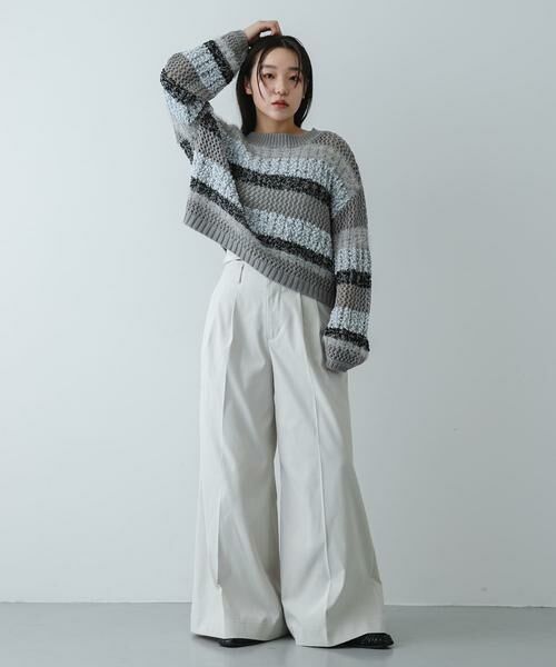 SENSE OF PLACE by URBAN RESEARCH / センスオブプレイス バイ アーバンリサーチ ニット・セーター | 『洗濯可』ミックスヤーンワイドボーダーニット | 詳細21