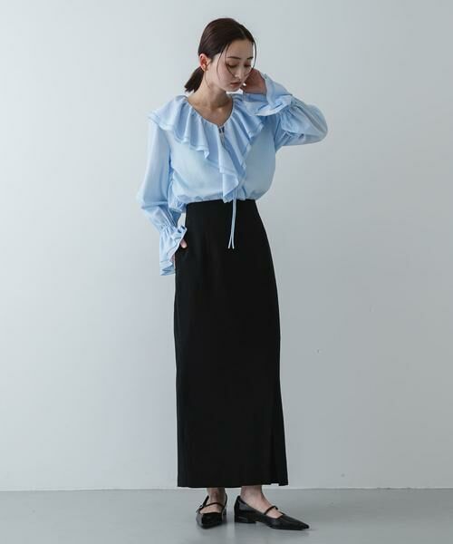 SENSE OF PLACE by URBAN RESEARCH / センスオブプレイス バイ アーバンリサーチ スカート | 『一部WEB限定』『UR TECH DRYLUXE』リネンライクスリットタイトスカート | 詳細10