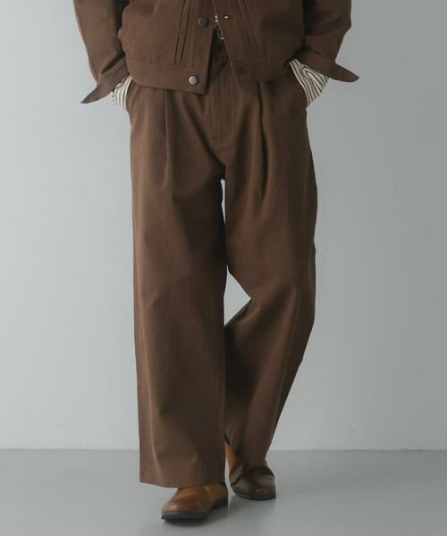 SENSE OF PLACE by URBAN RESEARCH / センスオブプレイス バイ アーバンリサーチ その他パンツ | コットンツイルタックワイドパンツ | 詳細1
