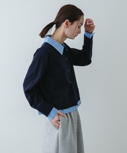 SENSE OF PLACE by URBAN RESEARCH / センスオブプレイス バイ アーバンリサーチ ニット・セーター | 『洗濯可』プレートツキシャツドッキングニットカーディガン | 詳細2