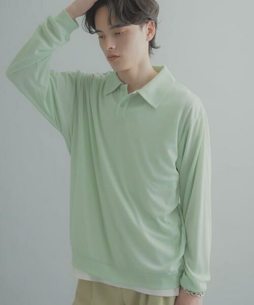 SENSE OF PLACE by URBAN RESEARCH / センスオブプレイス バイ アーバンリサーチ ポロシャツ | シアーロングスリーブポロシャツ | 詳細2