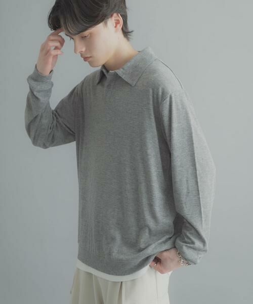 SENSE OF PLACE by URBAN RESEARCH / センスオブプレイス バイ アーバンリサーチ ポロシャツ | シアーロングスリーブポロシャツ | 詳細13