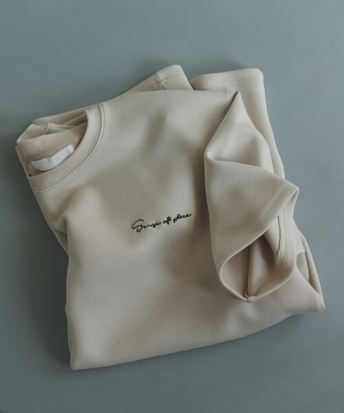 SENSE OF PLACE by URBAN RESEARCH / センスオブプレイス バイ アーバンリサーチ Tシャツ | 『一部WEB限定カラー』『接触冷感/速乾』シシュウダンボールポンチショートスリーブTシャツ（ライトベージュ）