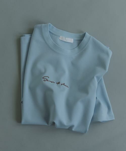 SENSE OF PLACE by URBAN RESEARCH / センスオブプレイス バイ アーバンリサーチ Tシャツ | 『一部WEB限定カラー』シシュウポンチショートスリーブTシャツ（ライトブルー）