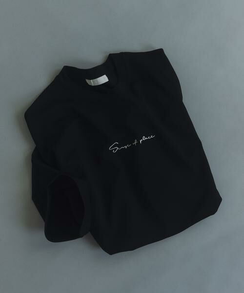 SENSE OF PLACE by URBAN RESEARCH / センスオブプレイス バイ アーバンリサーチ Tシャツ | 『一部WEB限定カラー』シシュウポンチショートスリーブTシャツ（ブラック）