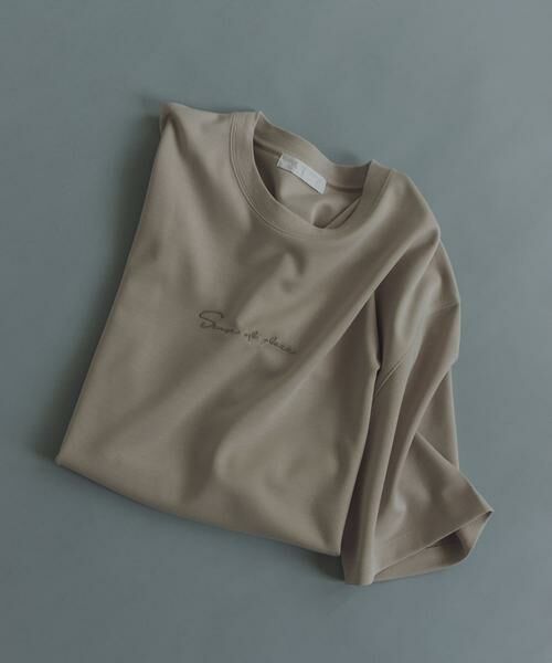 SENSE OF PLACE by URBAN RESEARCH / センスオブプレイス バイ アーバンリサーチ Tシャツ | 『一部WEB限定カラー』シシュウポンチショートスリーブTシャツ（ライトベージュ）