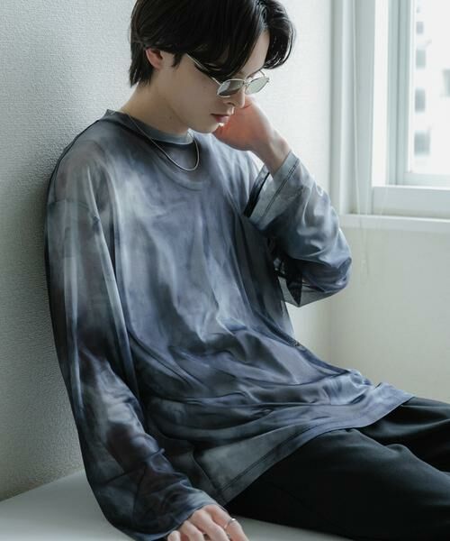 SENSE OF PLACE by URBAN RESEARCH / センスオブプレイス バイ アーバンリサーチ その他トップス | アソートシアーロングTシャツ（ブラック系その他）