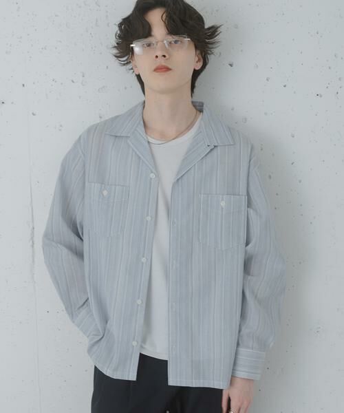 SENSE OF PLACE by URBAN RESEARCH / センスオブプレイス バイ アーバンリサーチ シャツ・ブラウス | スラブストライプオープンカラーシャツ | 詳細1