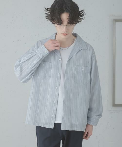 SENSE OF PLACE by URBAN RESEARCH / センスオブプレイス バイ アーバンリサーチ シャツ・ブラウス | スラブストライプオープンカラーシャツ | 詳細2