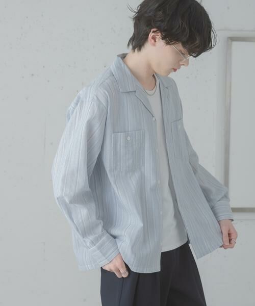 SENSE OF PLACE by URBAN RESEARCH / センスオブプレイス バイ アーバンリサーチ シャツ・ブラウス | スラブストライプオープンカラーシャツ | 詳細3