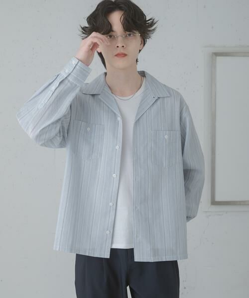 SENSE OF PLACE by URBAN RESEARCH / センスオブプレイス バイ アーバンリサーチ シャツ・ブラウス | スラブストライプオープンカラーシャツ | 詳細4