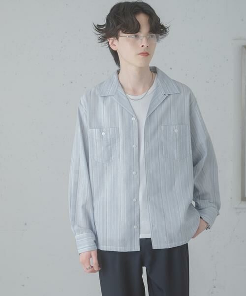 SENSE OF PLACE by URBAN RESEARCH / センスオブプレイス バイ アーバンリサーチ シャツ・ブラウス | スラブストライプオープンカラーシャツ | 詳細5