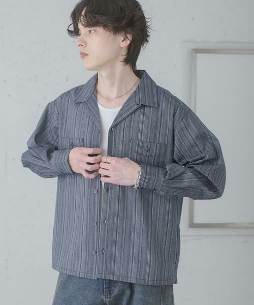 SENSE OF PLACE by URBAN RESEARCH / センスオブプレイス バイ アーバンリサーチ シャツ・ブラウス | スラブストライプオープンカラーシャツ | 詳細12