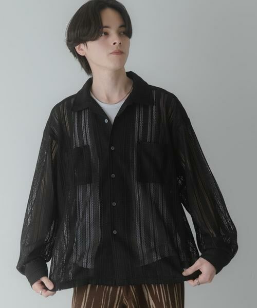 SENSE OF PLACE by URBAN RESEARCH / センスオブプレイス バイ アーバンリサーチ シャツ・ブラウス | ダブルポケットオープンカラーレースシャツ | 詳細26