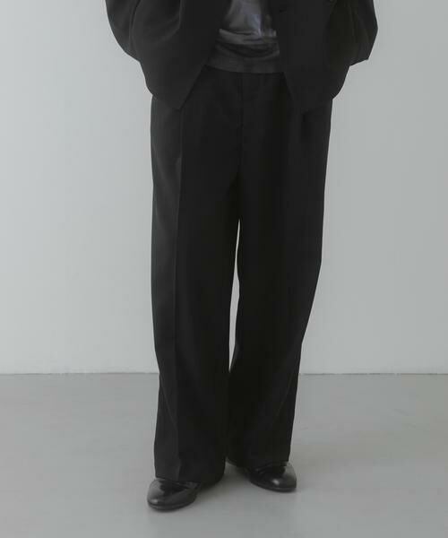 SENSE OF PLACE by URBAN RESEARCH / センスオブプレイス バイ アーバンリサーチ その他パンツ | 『イージーケア/速乾』リネンライクタックワイドスラックス（ブラック）