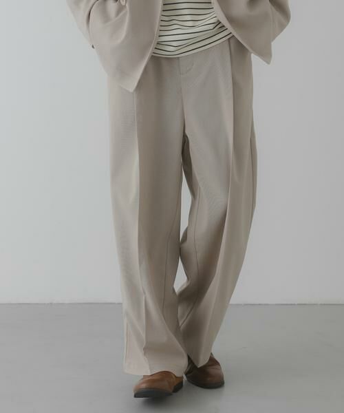 SENSE OF PLACE by URBAN RESEARCH / センスオブプレイス バイ アーバンリサーチ その他パンツ | 『イージーケア/速乾』リネンライクタックワイドスラックス（ライトベージュ）