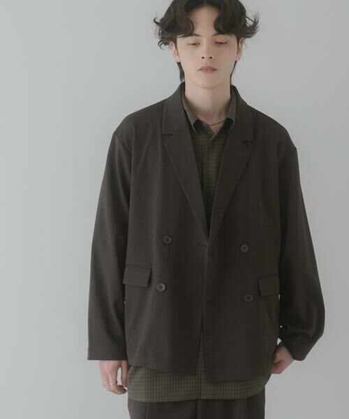 SENSE OF PLACE by URBAN RESEARCH / センスオブプレイス バイ アーバンリサーチ その他アウター | 『イージーケア/速乾』リネンライクダブルテーラードジャケット（チャコールグレー）