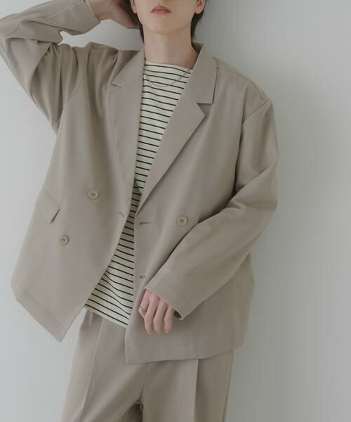 SENSE OF PLACE by URBAN RESEARCH / センスオブプレイス バイ アーバンリサーチ その他アウター | 『イージーケア/速乾』リネンライクダブルテーラードジャケット（ライトベージュ）
