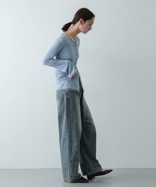SENSE OF PLACE by URBAN RESEARCH / センスオブプレイス バイ アーバンリサーチ カーディガン・ボレロ | チュールシアーレイヤードカットカーディガン | 詳細6