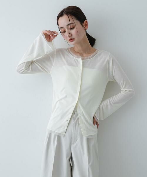 SENSE OF PLACE by URBAN RESEARCH / センスオブプレイス バイ アーバンリサーチ カーディガン・ボレロ | チュールシアーレイヤードカットカーディガン | 詳細14