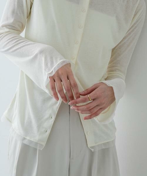 SENSE OF PLACE by URBAN RESEARCH / センスオブプレイス バイ アーバンリサーチ カーディガン・ボレロ | チュールシアーレイヤードカットカーディガン | 詳細17