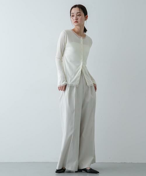 SENSE OF PLACE by URBAN RESEARCH / センスオブプレイス バイ アーバンリサーチ カーディガン・ボレロ | チュールシアーレイヤードカットカーディガン | 詳細18