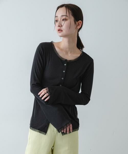 SENSE OF PLACE by URBAN RESEARCH / センスオブプレイス バイ アーバンリサーチ カーディガン・ボレロ | チュールシアーレイヤードカットカーディガン | 詳細22