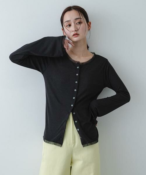 SENSE OF PLACE by URBAN RESEARCH / センスオブプレイス バイ アーバンリサーチ カーディガン・ボレロ | チュールシアーレイヤードカットカーディガン | 詳細23