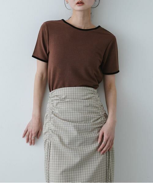 SENSE OF PLACE by URBAN RESEARCH / センスオブプレイス バイ アーバンリサーチ Tシャツ | バックオープンリンガーTシャツ(半袖)（ブラウン）