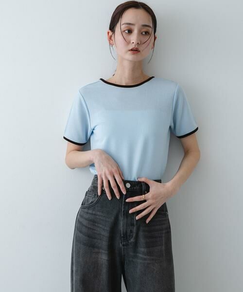 SENSE OF PLACE by URBAN RESEARCH / センスオブプレイス バイ アーバンリサーチ Tシャツ | バックオープンリンガーTシャツ(半袖)（ライトブルー）