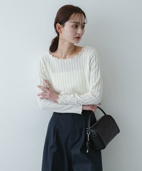 SENSE OF PLACE by URBAN RESEARCH / センスオブプレイス バイ アーバンリサーチ Tシャツ | ジャガードクロップドトップ | 詳細1