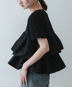 SENSE OF PLACE by URBAN RESEARCH / センスオブプレイス バイ アーバンリサーチ Tシャツ | シャイニーフリルドッキングカットトップ