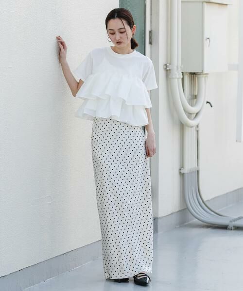 SENSE OF PLACE by URBAN RESEARCH / センスオブプレイス バイ アーバンリサーチ Tシャツ | シャイニーフリルドッキングカットトップ | 詳細4