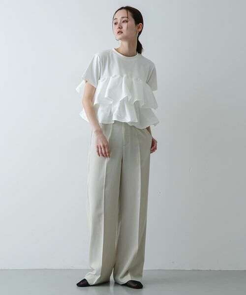 SENSE OF PLACE by URBAN RESEARCH / センスオブプレイス バイ アーバンリサーチ Tシャツ | シャイニーフリルドッキングカットトップ | 詳細6