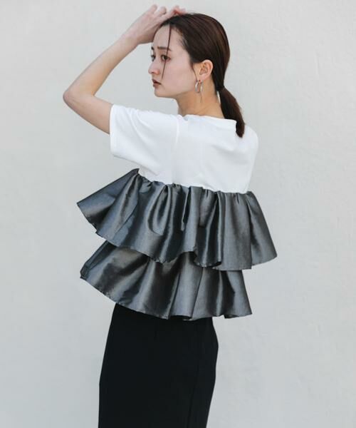 SENSE OF PLACE by URBAN RESEARCH / センスオブプレイス バイ アーバンリサーチ Tシャツ | シャイニーフリルドッキングカットトップ | 詳細12