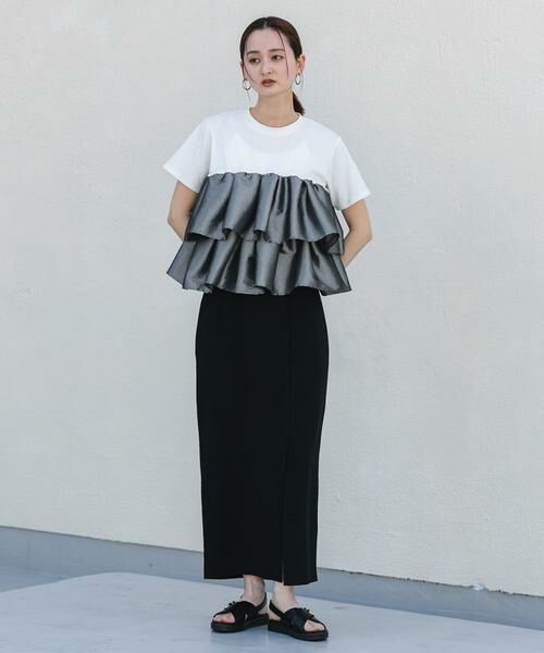 SENSE OF PLACE by URBAN RESEARCH / センスオブプレイス バイ アーバンリサーチ Tシャツ | シャイニーフリルドッキングカットトップ | 詳細13